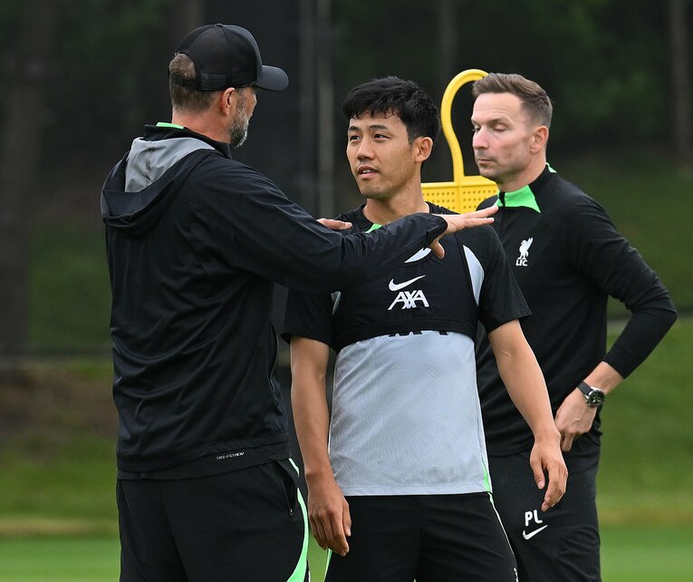 ニューカッスル戦前の練習で　©Getty Images