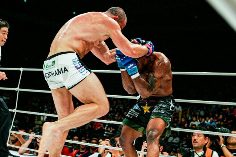 2004年10月の『PRIDE.28』。ヴァンダレイ・シウバとクイントン・“ランペイジ”・ジャクソンの2度目の対戦　©Susumu Nagao