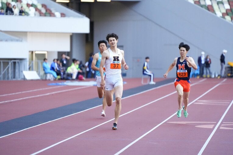 関東インカレではフラットレースの400ｍでも好記録をマーク　©Satoshi Wada
