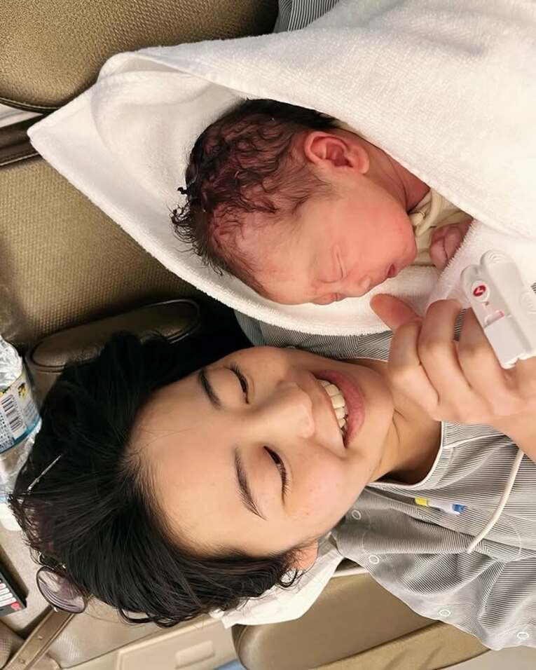 出産直後の様子　©本人提供