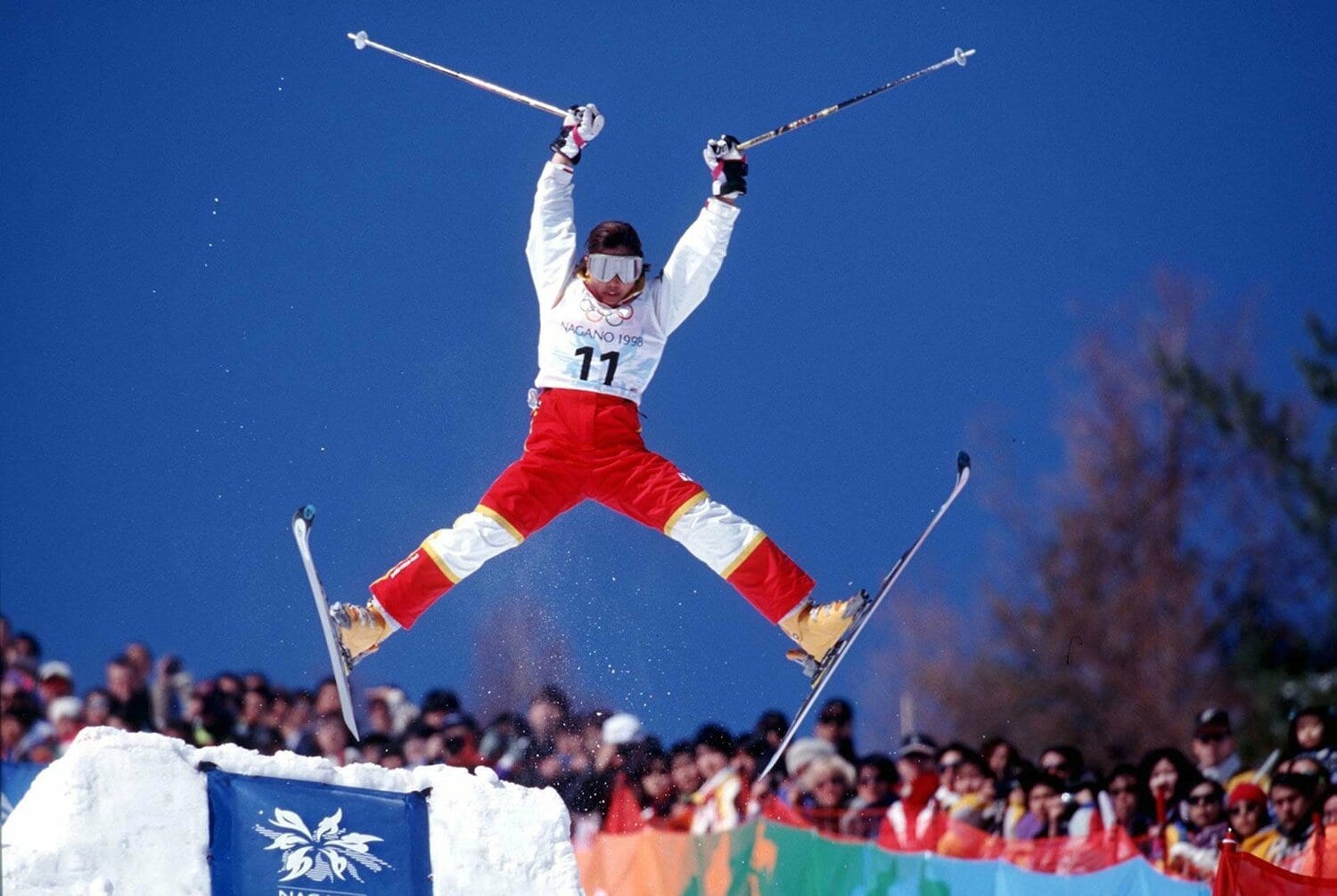 長野五輪での里谷多英　©Getty Images