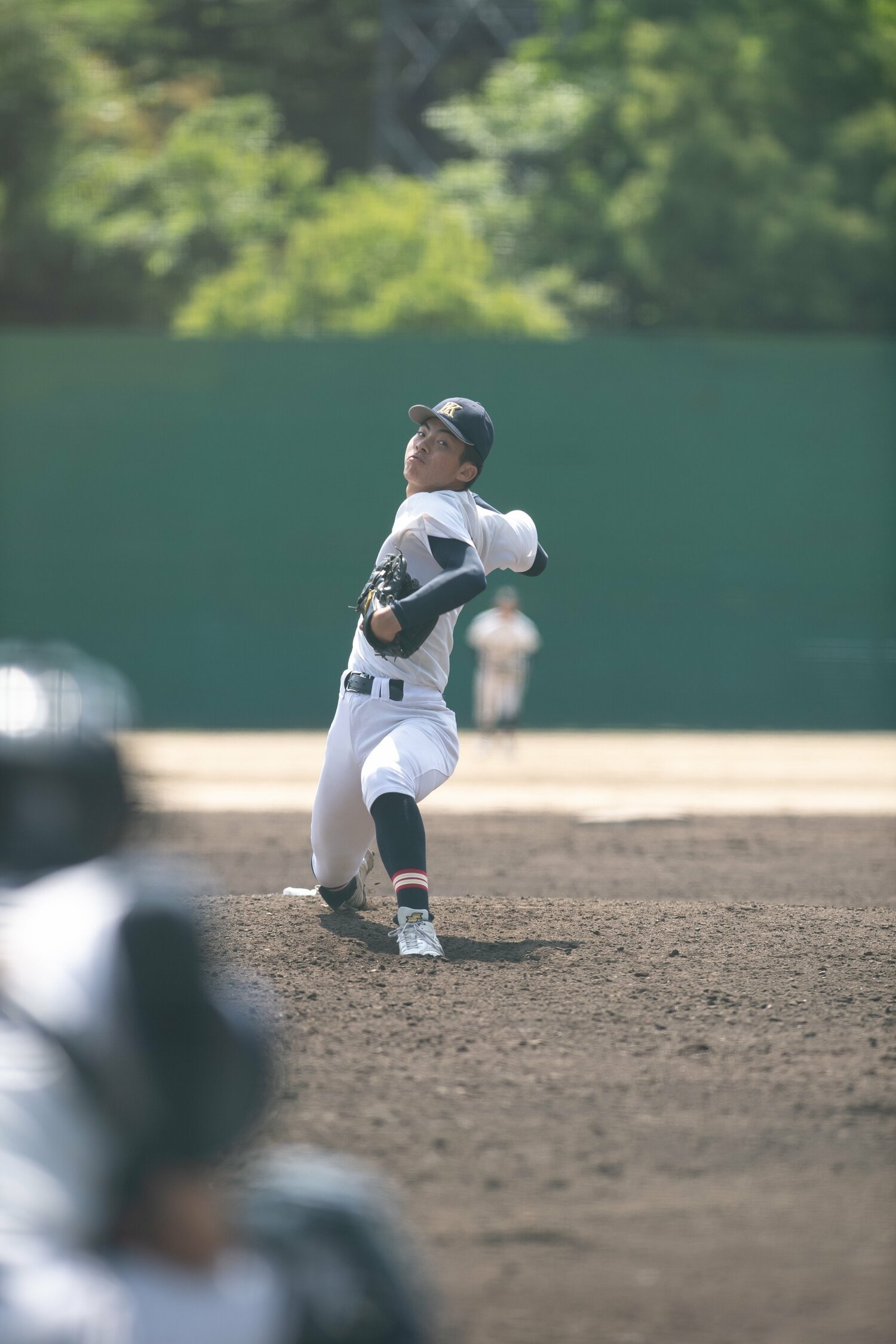 筆者のスピードガンがたまたま表示した数値から「最速152キロ右腕」と報じられた神戸弘陵高・村上泰斗投手　©Kota Inoue