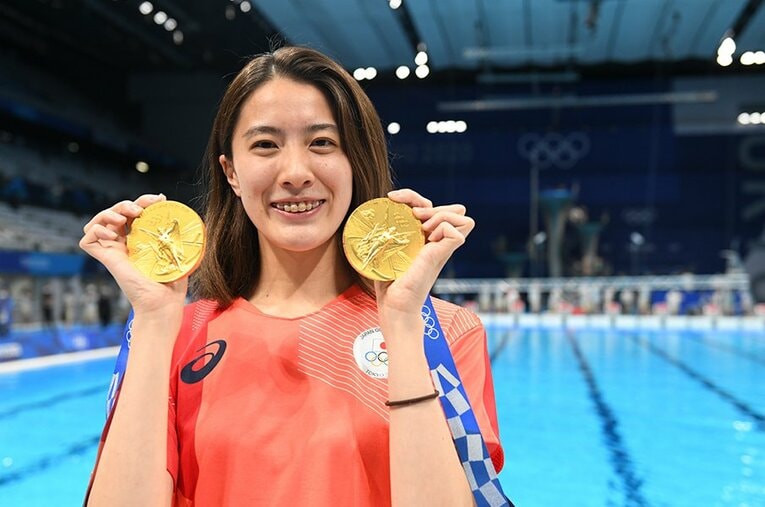 日本選手唯一の金メダリストになった大橋悠依は、2冠を達成した。全体的には厳しい結果に終わった日本競泳チーム、いつもと何が違っていたのか ／ photograph by Asami Enomoto／JMPA