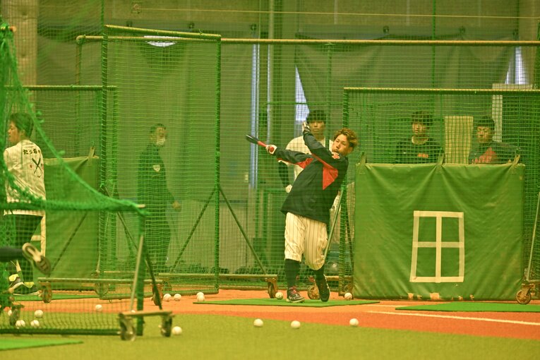 メジャーのキャンプから合流し、大会へ調整する吉田正尚　©︎Naoya Sanuki