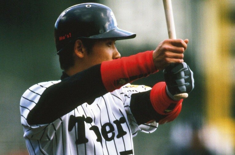 阪神時代の新庄剛志。2000年には打率.278、28本塁打、85打点の成績を残した ／ photograph by Naoya Sanuki