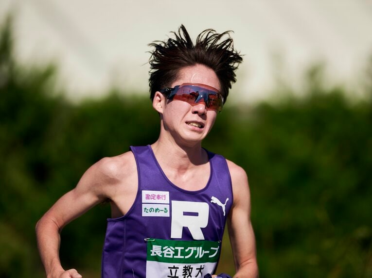 全日本駅伝、立教大7区の馬場賢人（3年）　©Yuki Suenaga