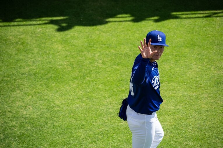 【現地開幕戦】山本由伸もトレーニングしていた！　©Nanae Suzuki