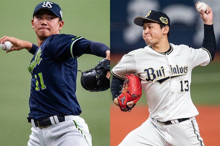日本シリーズに登板した高卒2年目の奥川と宮城も完投経験はない　©Nanae Suzuki