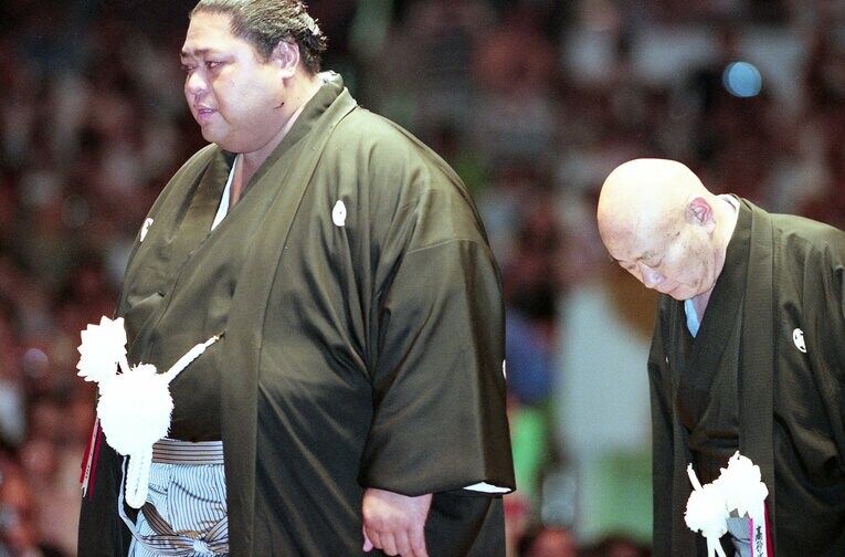 小錦 断髪式（1995年）©︎Tadashi Shirasawa