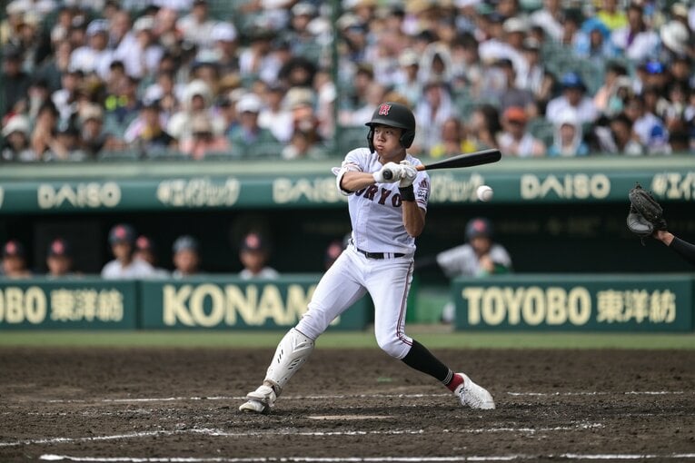広陵の好打者・田上夏衣はベスト16の慶応戦で6打数無安打に終わる。　©Nanae Suzuki