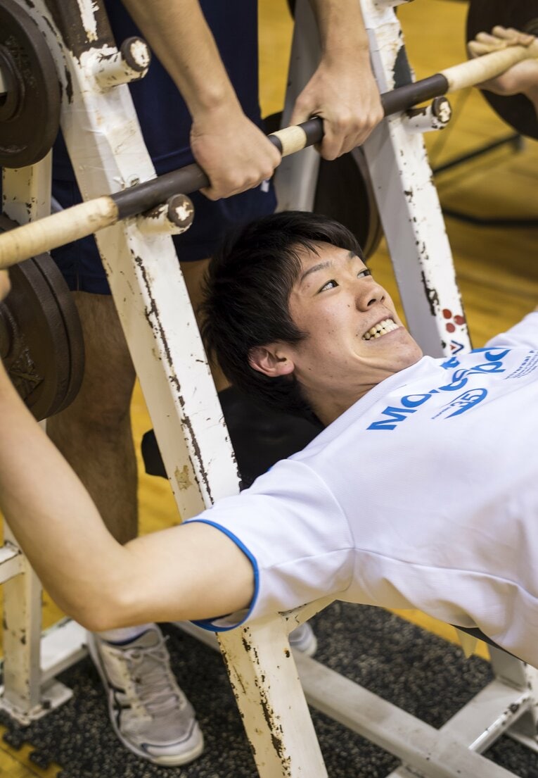 中央大学時代の筋トレ風景（2015年）©Takuya Sugiyama