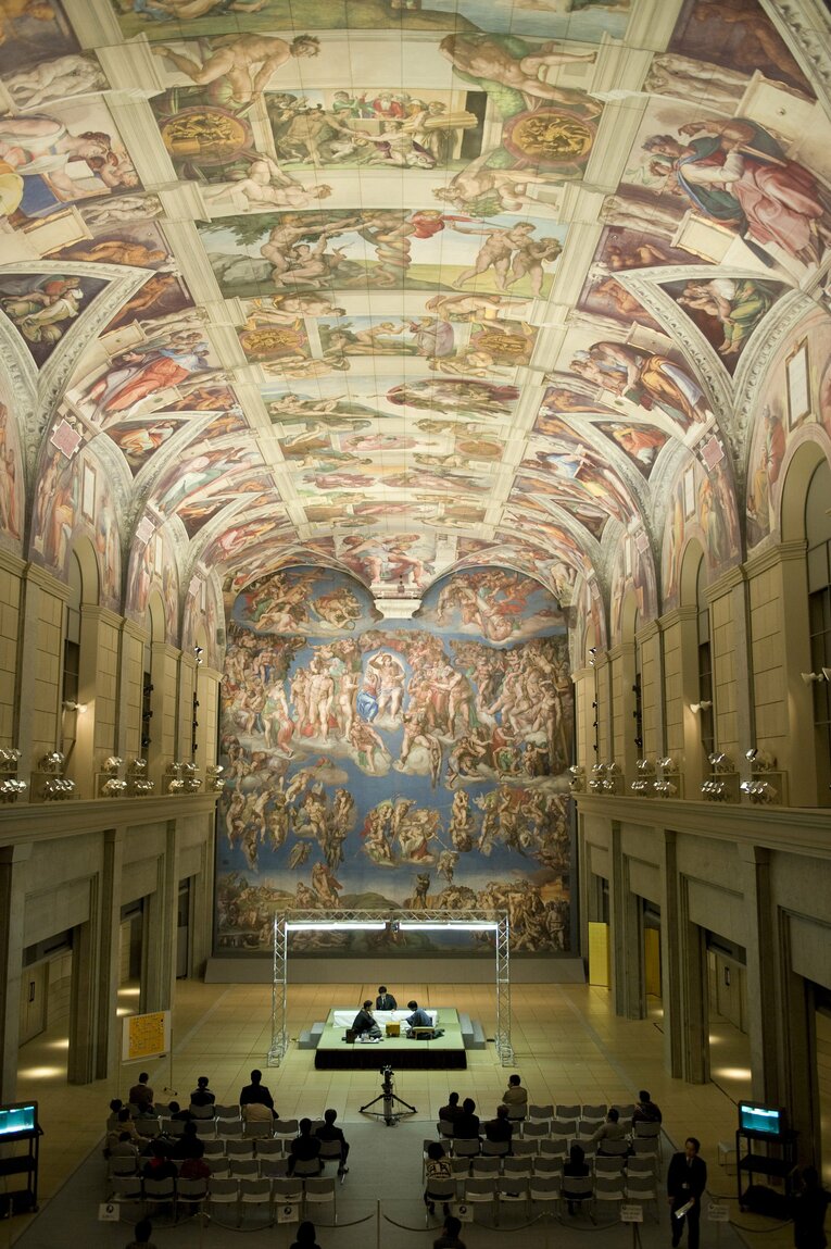 第58期王将戦（羽生善治－深浦康市）第1局は鳴門市の大塚国際美術館で開催された　©BUNGEISHUNJU