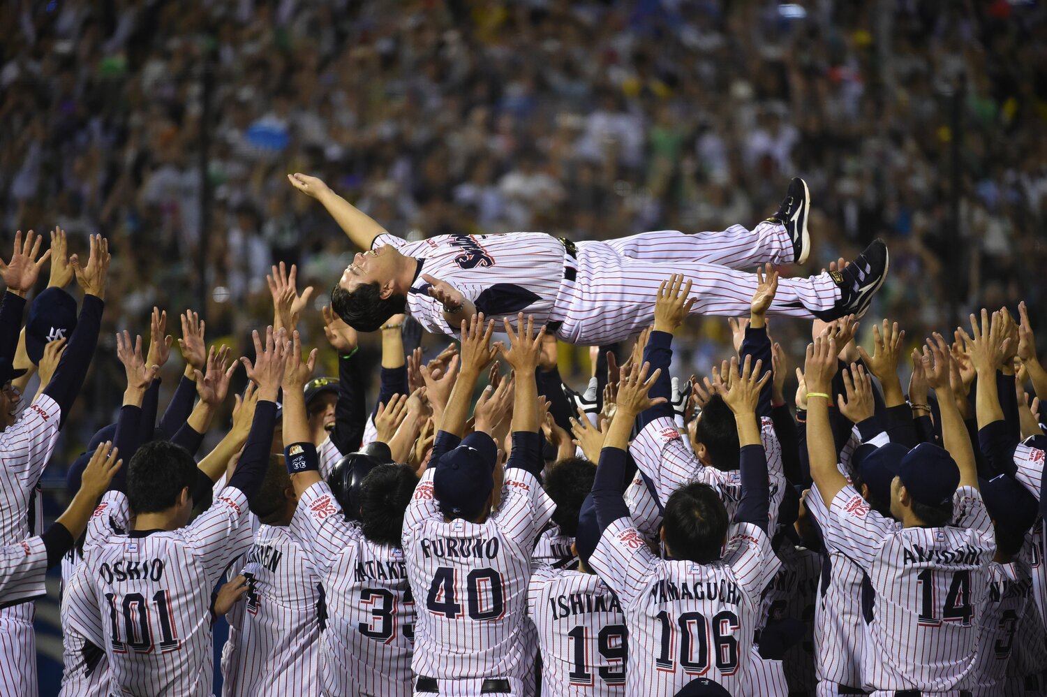 「安堵」の胴上げ　©Hideki Sugiyama