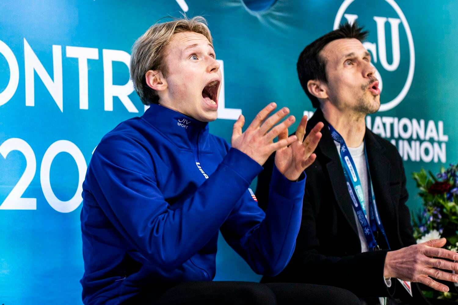 世界選手権フリーで歴代最高の227.79点をマークしたマリニン。本人もビックリの表情 ©︎Getty Images