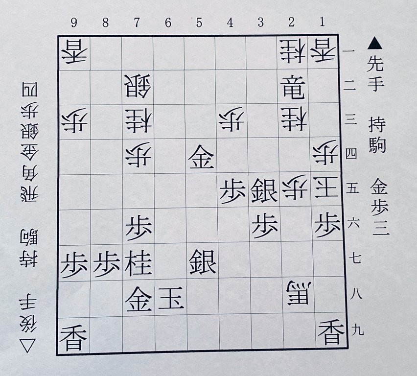 第2図は▲1六歩まで（下側の先手は村山、上側の後手は田丸）