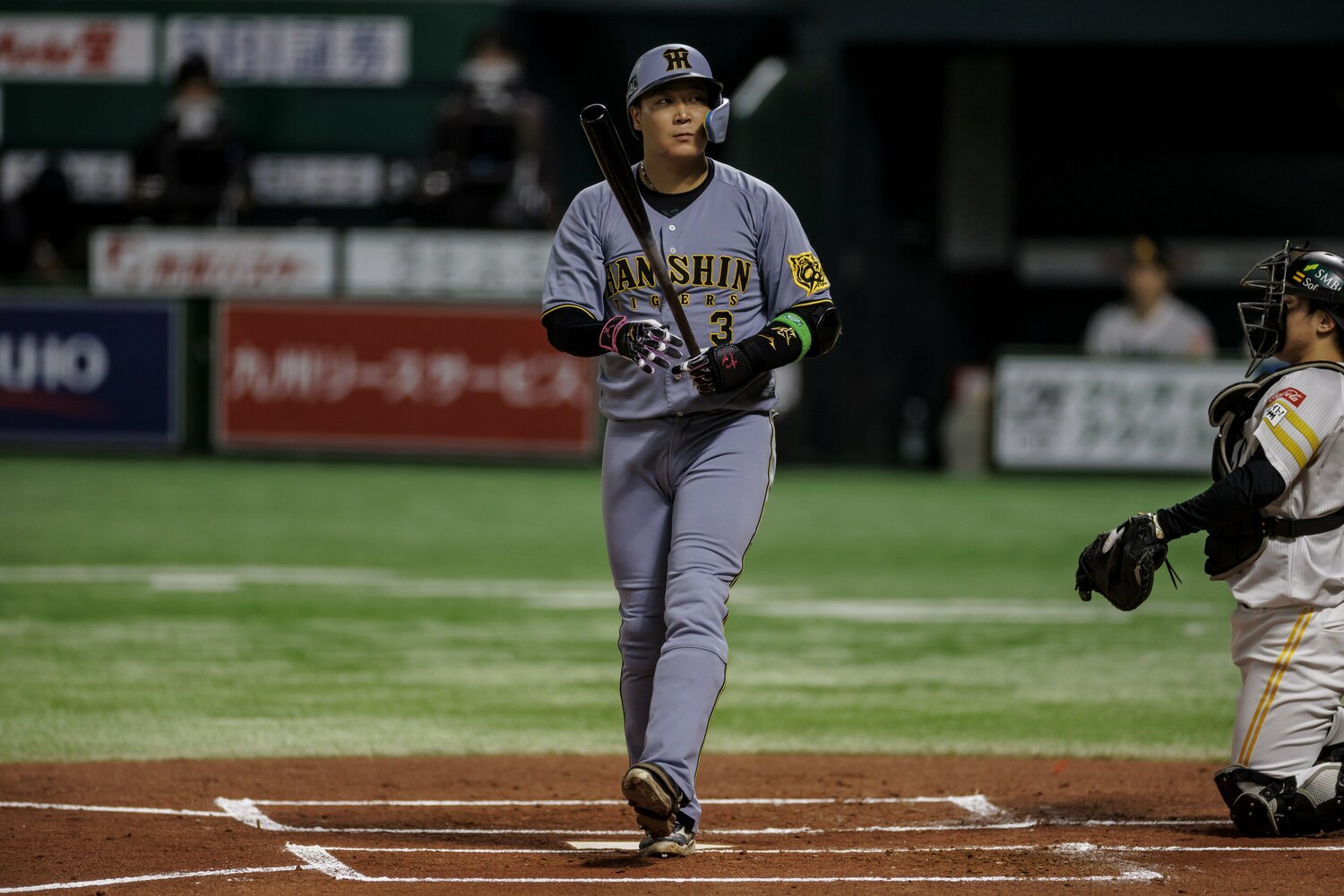 シリーズ2戦を終えて8打数0安打と不振の阪神・大山悠輔 ©️Kiichi Matsumoto