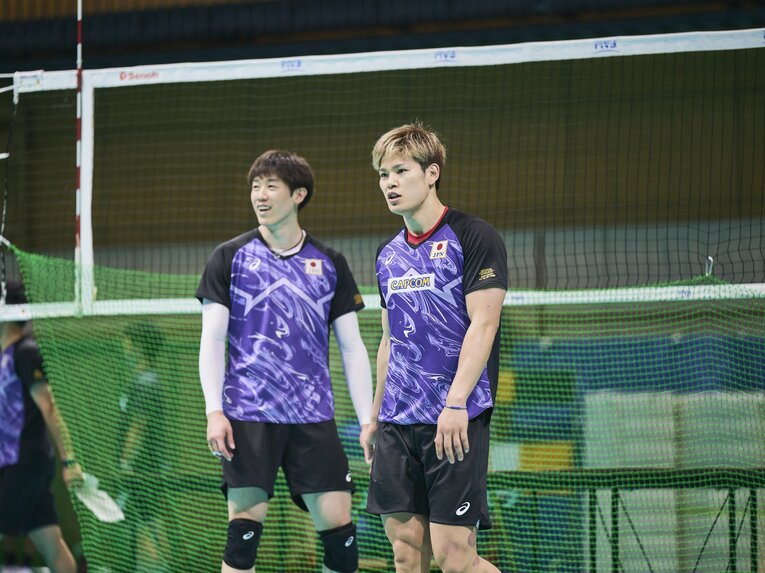 西田有志、石川祐希（日本代表合宿の練習風景）©︎Yuki Suenaga