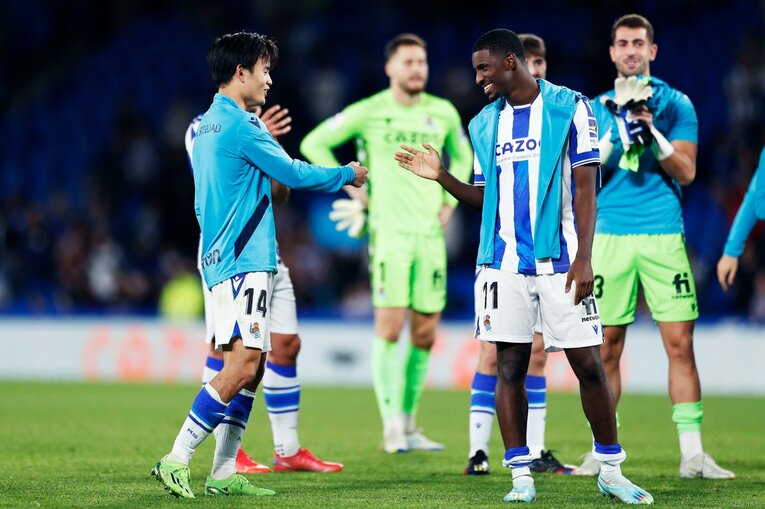 「TAKE 14」ユニ少年の期待に応えて…前髪イメチェン久保建英のW杯後ソシエダ初戦「ゴールへの気迫＋守備」を撮った〈写真多数〉(55)