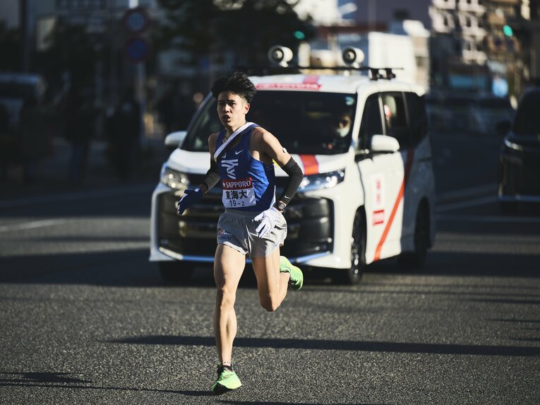 今年の箱根で2区を走った東海大・石原翔太郎（3年）。同期の砂田はビッグネームに先駆けて世界の舞台へ　©Yuki Suenaga