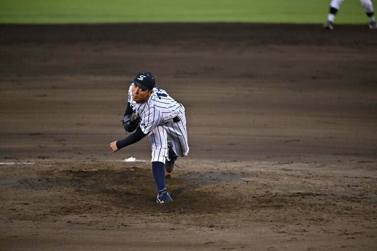 侍ジャパン大学生代表の選考合宿でも好投した渡邉　©Hideki Sugiyama