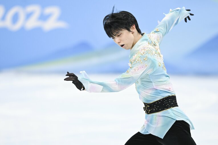 北京五輪フリーの羽生結弦の演技　©Asami Enomoto／JMPA