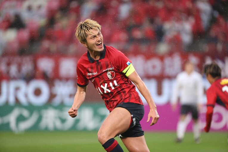 闘志をむき出しにしたプレースタイルが魅力のFW鈴木優磨　©︎KASHIMA ANTLERS
