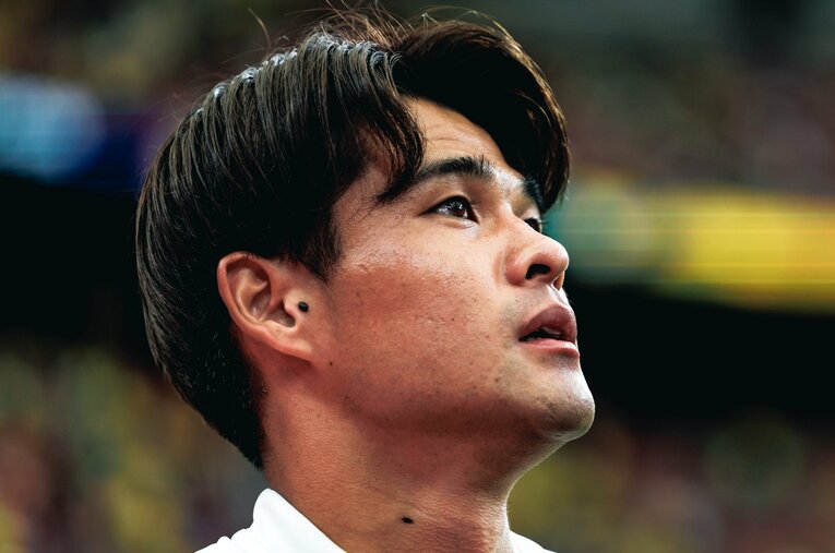 佐野海舟は北中米W杯、ブラジル戦の先制弾をはじめ攻守両面で獅子奮迅の活躍を見せた ／ photograph by Kiichi Matsumoto/JMPA