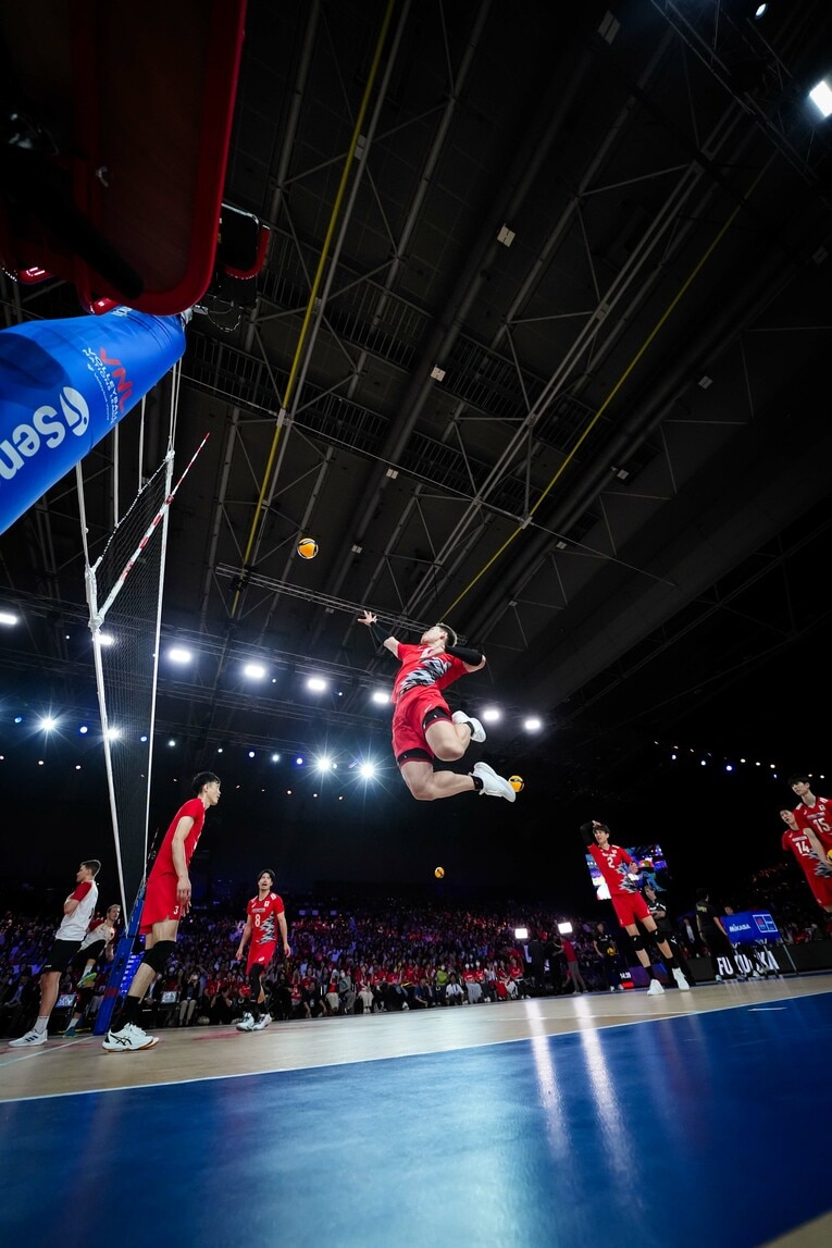 西田有志（VNLドイツ戦）　©︎Volleyball World