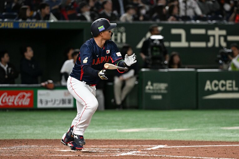 侍ジャパン初安打がホームラン！台湾戦での森下翔太のフルスイング（2枚目／全3枚）©︎Getty Images