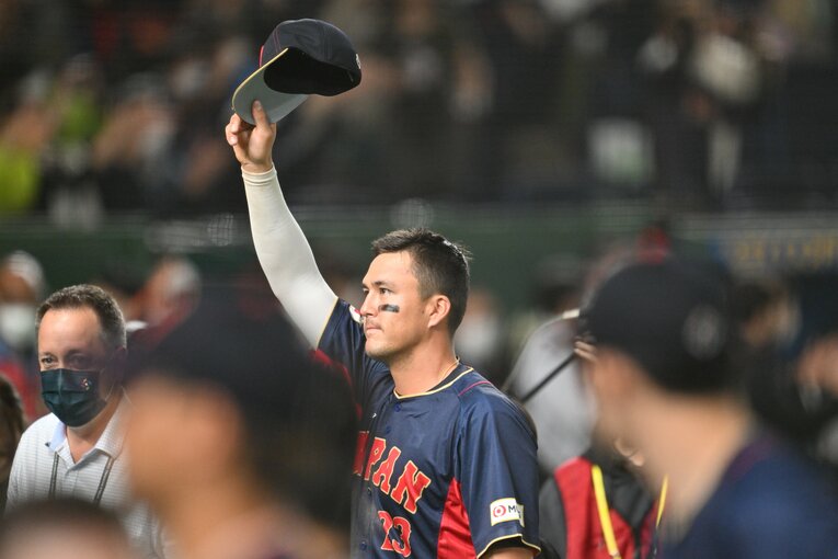 1次ラウンド4試合で、打率.429、出塁率.579、3打点7得点と活躍したラーズ・ヌートバー　©Naoya Sanuki