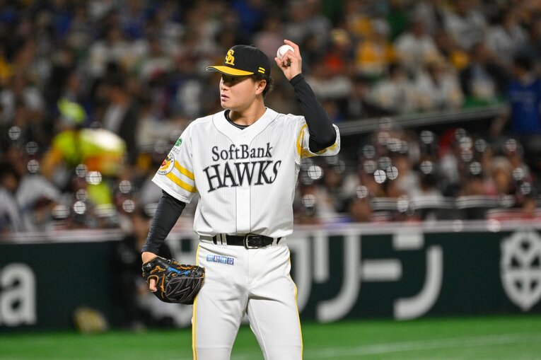 日本シリーズで好投した育成出身左腕のソフトバンク・前田　©︎Nanae Suzuki