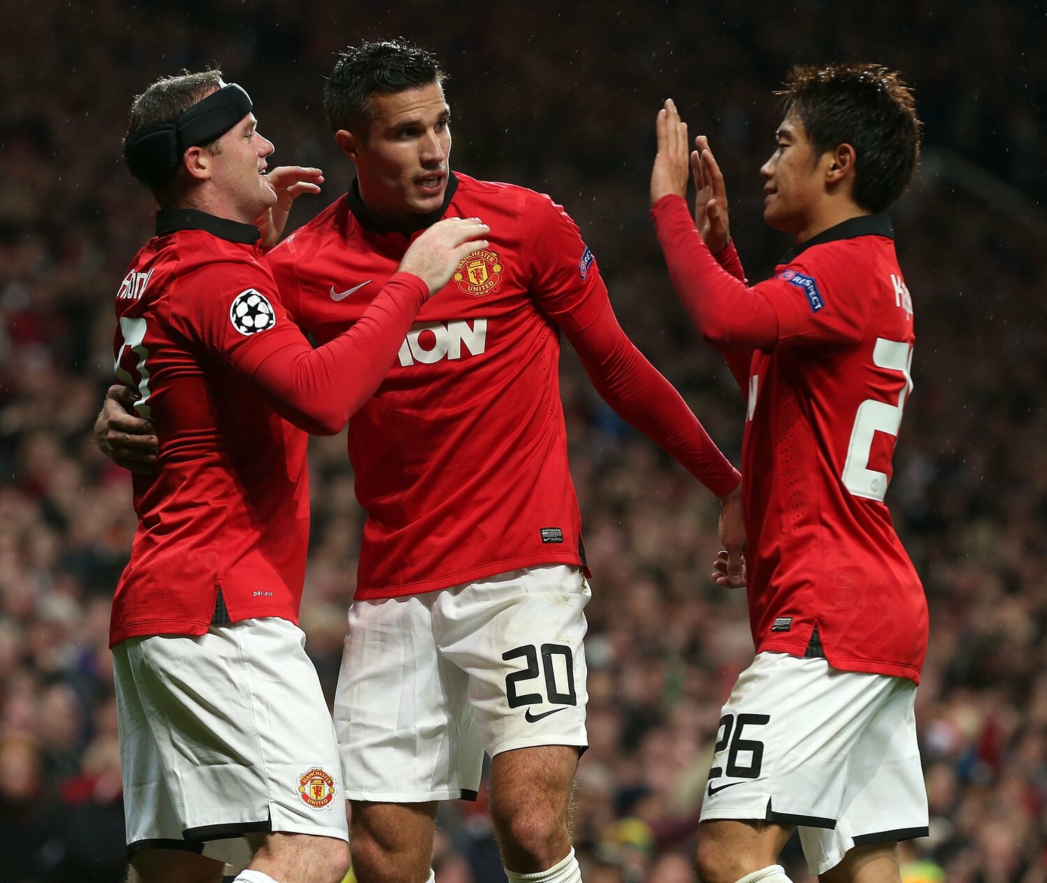 マンチェスター・ユナイテッドではルーニー(右)、ファンペルシー(中央)とともにプレー ©︎Getty Images