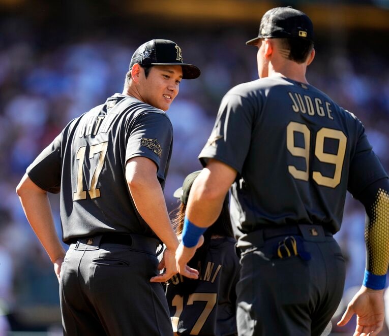 2022年MLBオールスターで共演　©︎Getty Images 