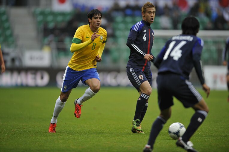 2012年10月ブラジル戦の本田　©︎Takuya Sugiyama