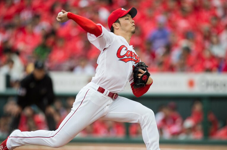 カープ戦力外→新潟入団の薮田和樹。2017年には最高勝率のタイトルも獲得した実力派は、新潟の地から12球団への復帰を目指す ／ photograph by BUNGEISHUNJU