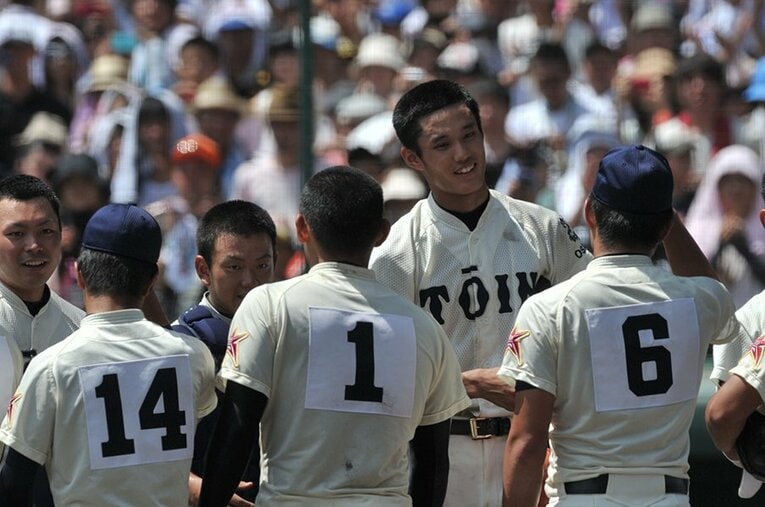 高校横綱・大阪桐蔭時代の藤浪晋太郎と森友哉。では大学横綱は…… ／ photograph by Hideki Sugiyama