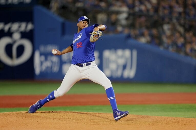 「巨人がいちばん成功した補強は、このマルティネスですよ」。今季中日で、登板60、セーブ43、防御率1.09 ©JIJI PRESS
