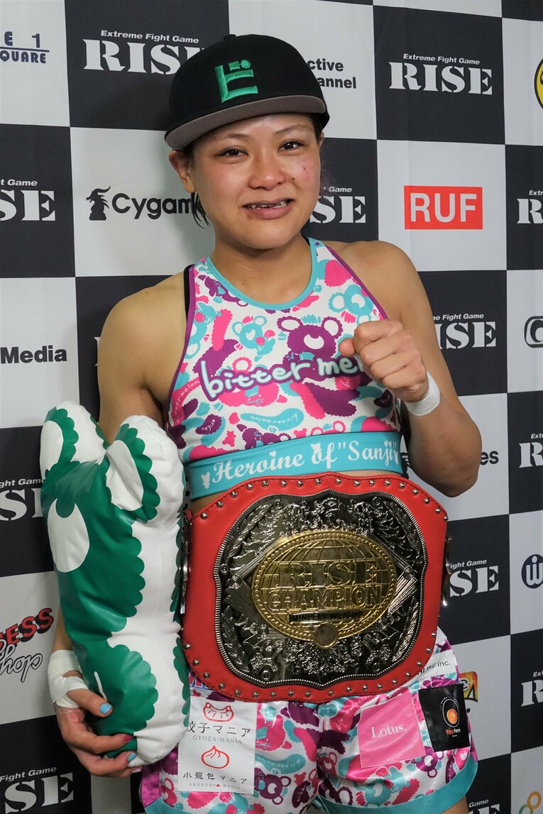 6月24日の『RISE159』でRISE QUEENミニフライ級王者に輝いたerika　©Koji Fuse