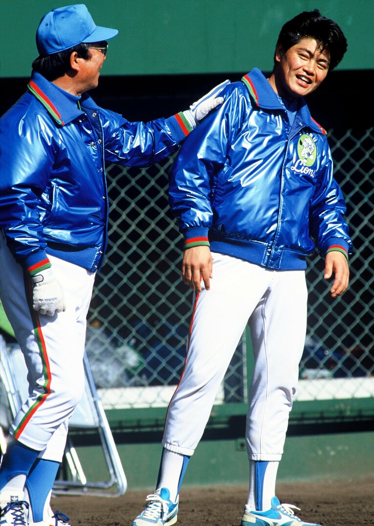 1988年撮影。工藤と森祇晶　©Makoto Kenmizaki