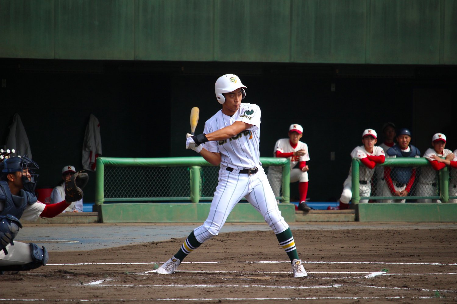 準決勝でホームランを打った古賀智己　©Yu Takagi