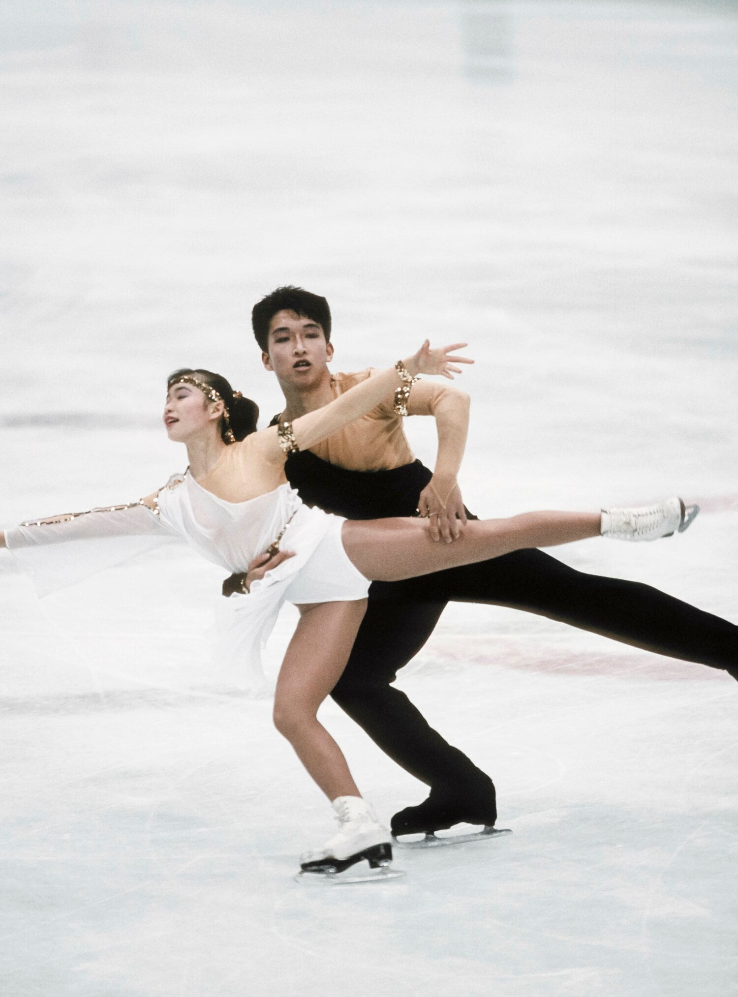 アルベールビル五輪に出場した井上、小山ペア　©Getty Images