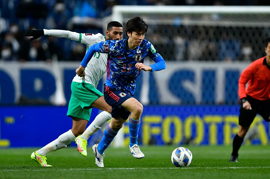 攻守両面で利いていた田中碧（写真をクリックすると伊東のスーパーゴールなどサウジ戦、中国戦ハイライトをご覧になれます）©Takuya Sugiyama/JMPA