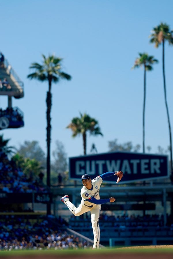 実戦での登板を重ねて試合ごとに球数を徐々に増やしている大谷　©︎Yukihito Taguchi