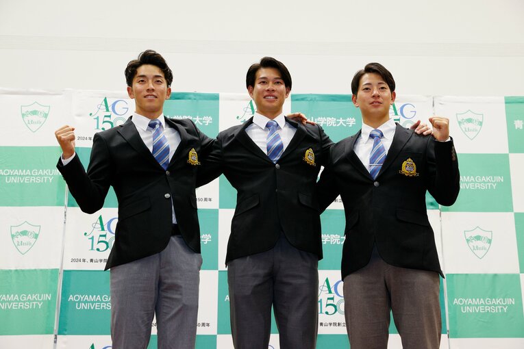 3選手揃っての記念撮影　©Shigeki Yamamoto