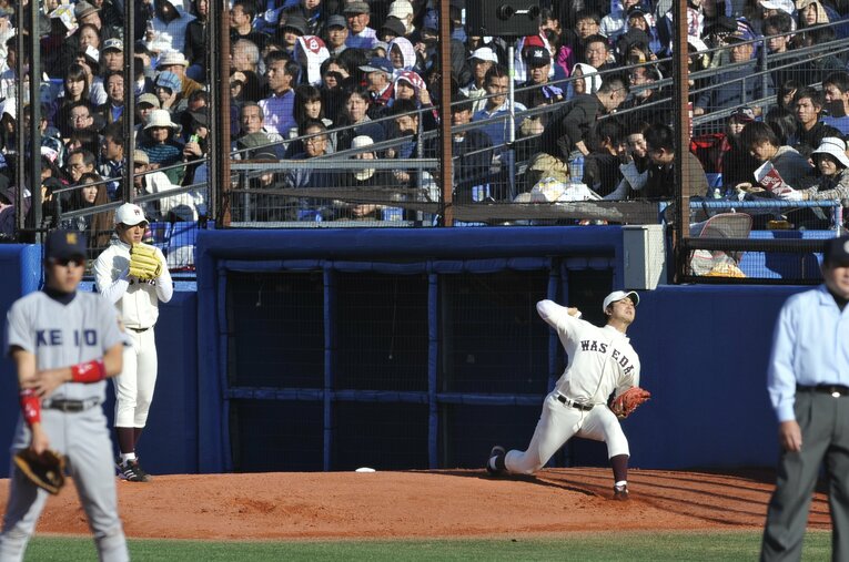 早大・福井優也、大石達也（2010年）©︎BUNGEI SHUNJU
