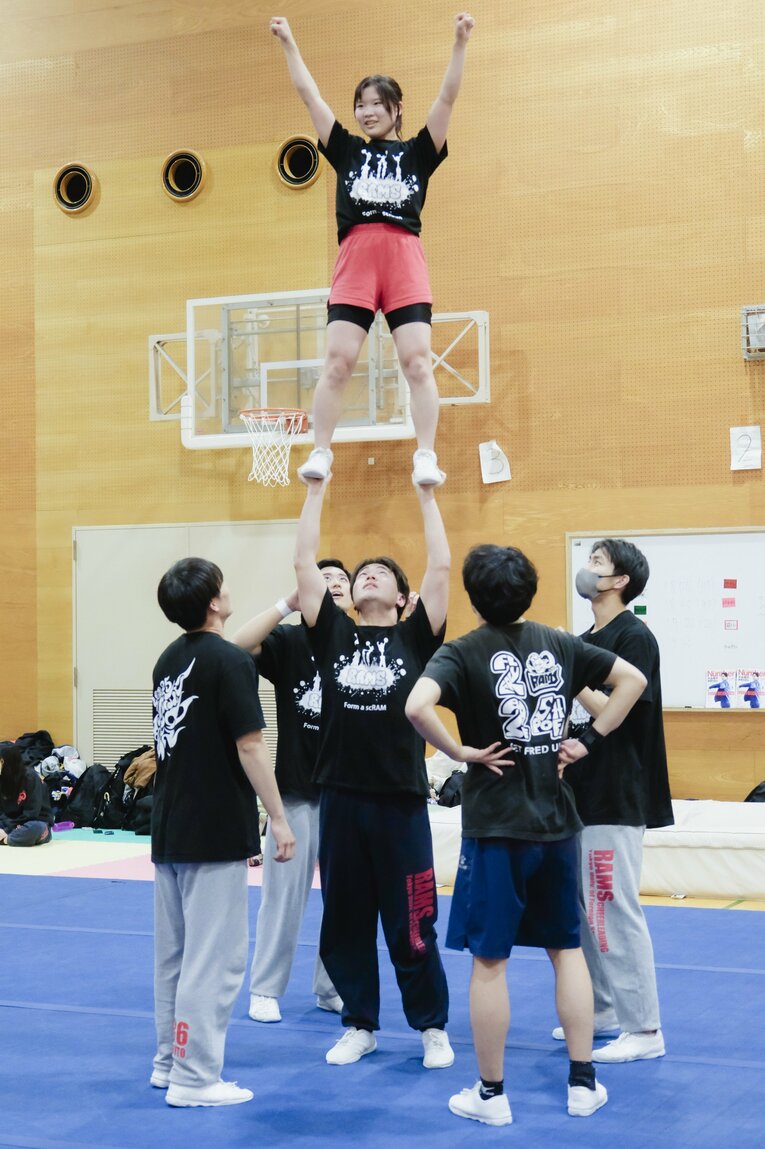 現在の東外大チアリーディング部の練習風景。部員は80人を超えるという　©Wataru Sato