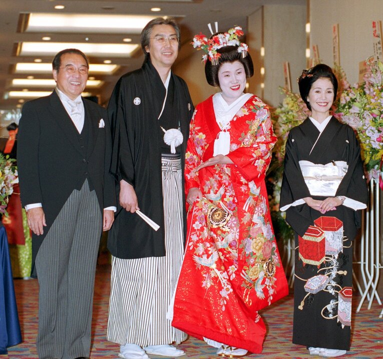 写真は2000年1月、山田邦子の結婚式（赤坂プリンスホテル）　©Sankei Shimbun