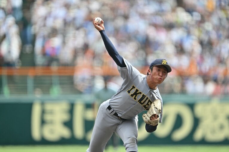 決勝・慶応戦で先発した主力の湯田統真　©Hideki Sugiyama