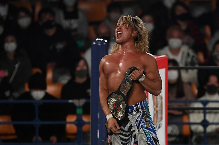 1月30日の鷹木信悟戦に勝利した棚橋弘至。“流行っている感”を失いつつあるプロレスに危機感を抱いている ／ photograph by Masashi Hara