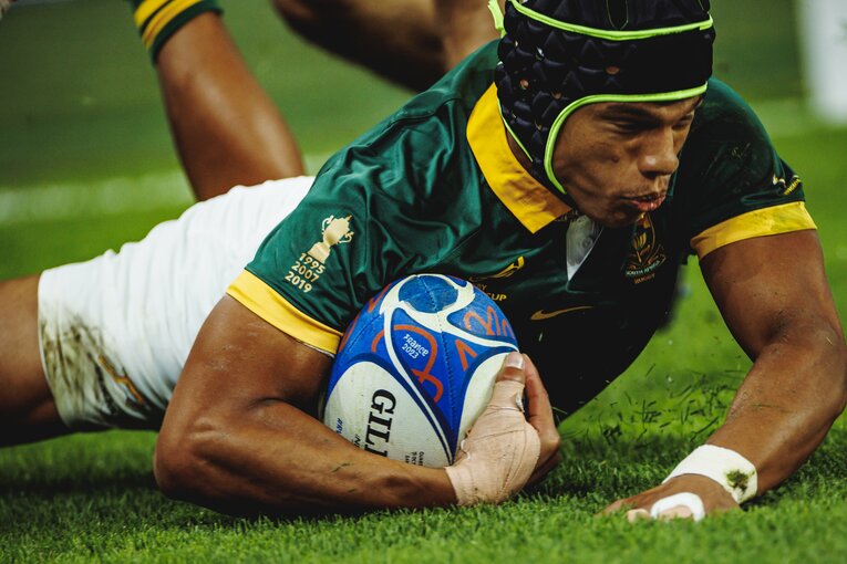 フランスに先制を許したが、すぐにWTBアレンゼのトライで同点に　©︎Kiichi Matsumoto